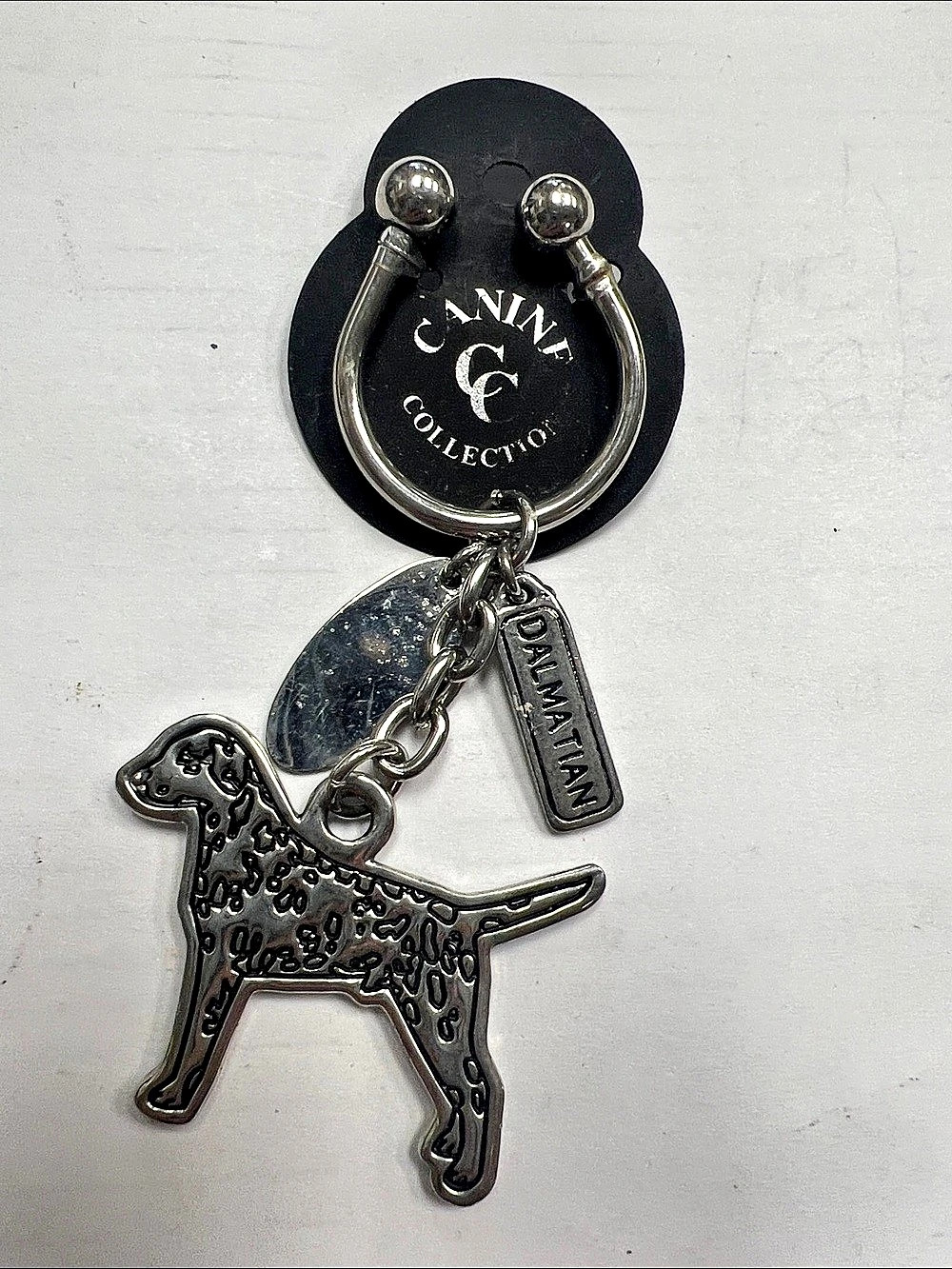Canine Collection Dalmatian Dog Charm Keychain Silver